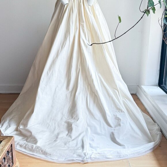 Vintage Jim Hjelm Ivory SILK Strapless Ball Wedding Gown 12 - Picture 10 of 11